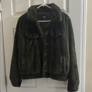 Olive Teddy Jacket